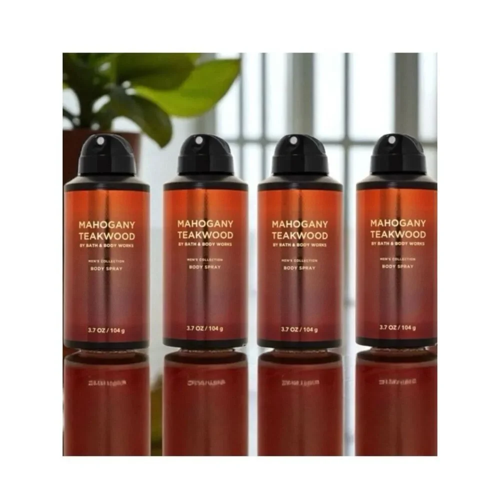 NWT Bath & Body Works Lot of 4 MAHOGANY TEAKWOOD  Men’s Collection Body Spray